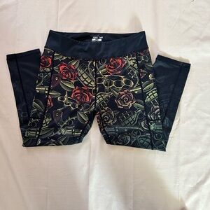 Floral Black Leggings